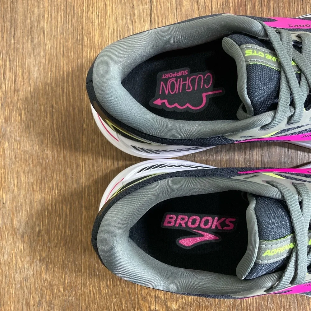 Brooks Adrenaline 23 Running Shoe Women Various Sizes Black/Gunmetal/Sharp Green - Picture 7 of 11